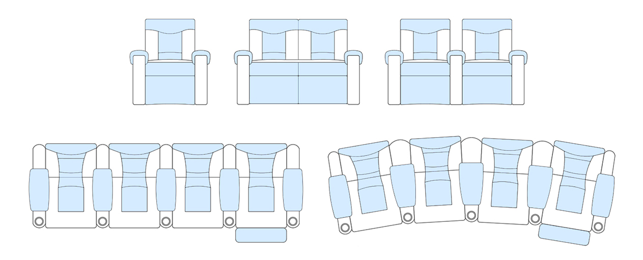 Конфигурация кресел в кинозале